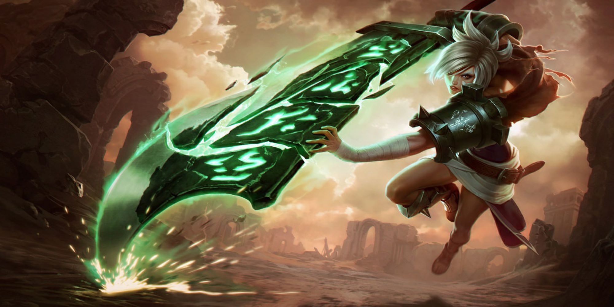 Riven de League of Legends com a Runic Blade