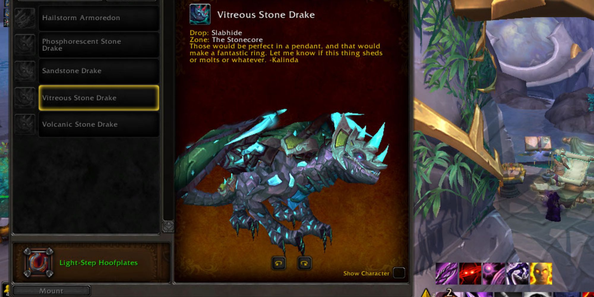 World of Warcraft um dragão verde-azulado feito de pedras brilhantes