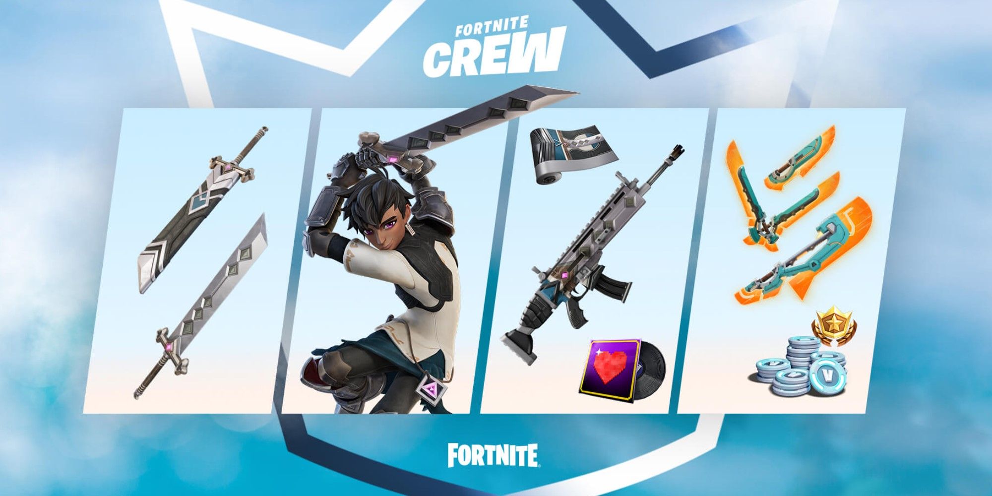 cosméticos fortnite crew pack março 2023