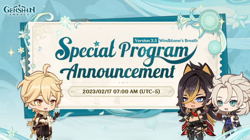 Confira a programação e o link de transmissão do Genshin Impact versão 3.5 Special Program Preview