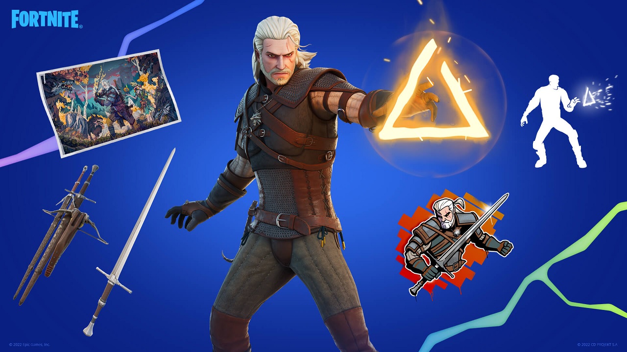 Geralt de The Witcher traz seus métodos matadores para Fortnite hoje
