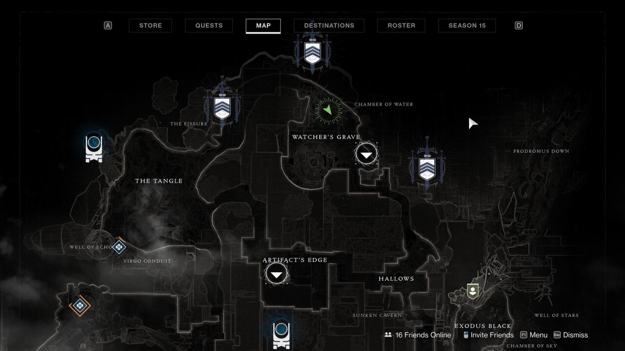 A localização de Xur em Nessus.