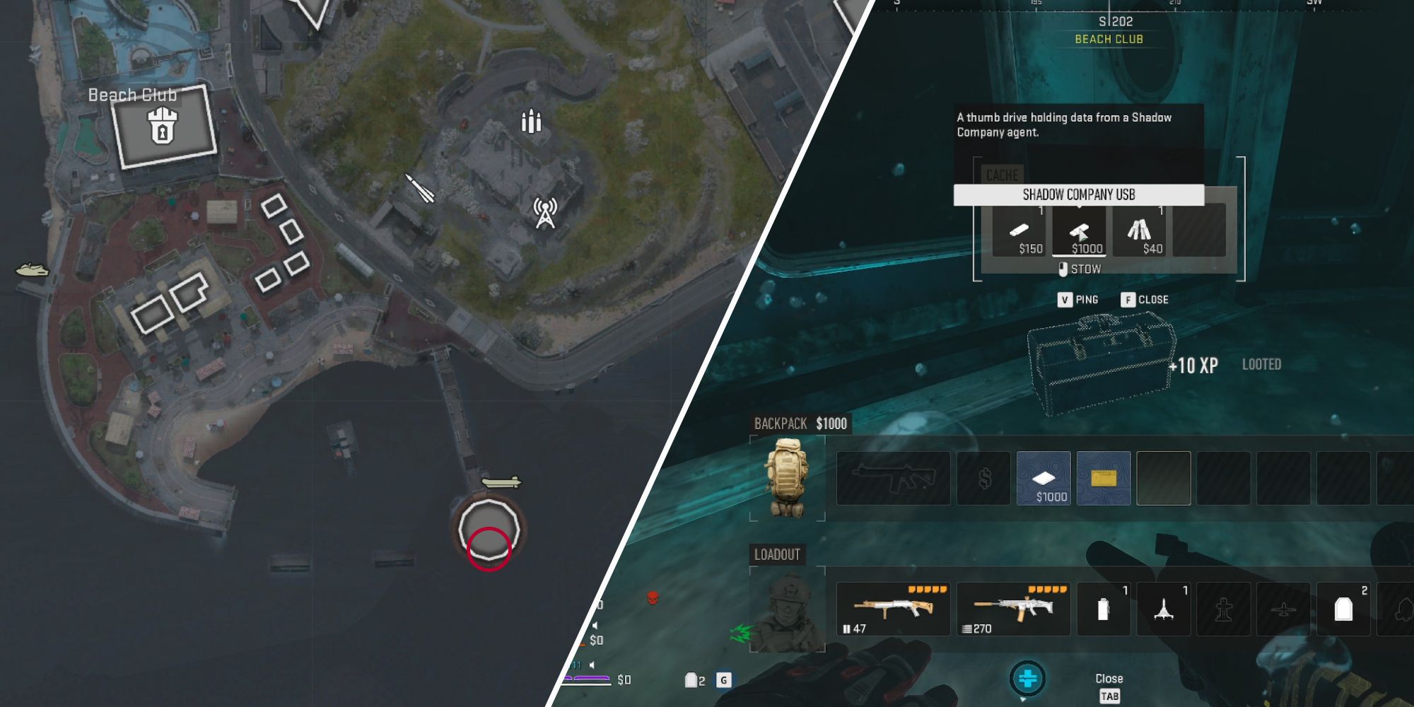 onde encontrar o Shadow Company USB para a missão Muddy Waters na DMZ de Warzone 2 