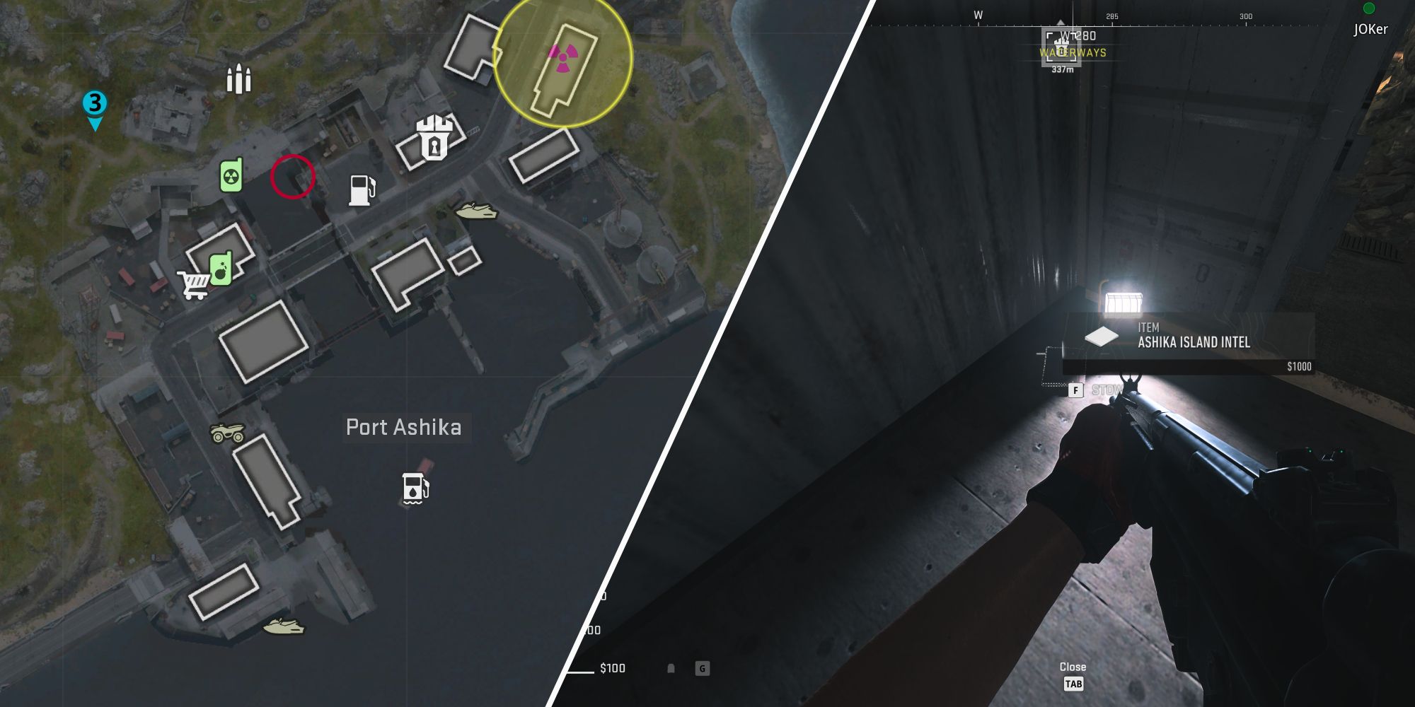 onde encontrar o Ashika Island Intel para a missão Muddy Waters na DMZ de Warzone 2 
