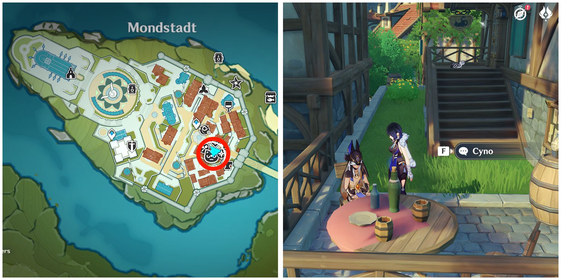 localização de cyno windblume no impacto de genshin