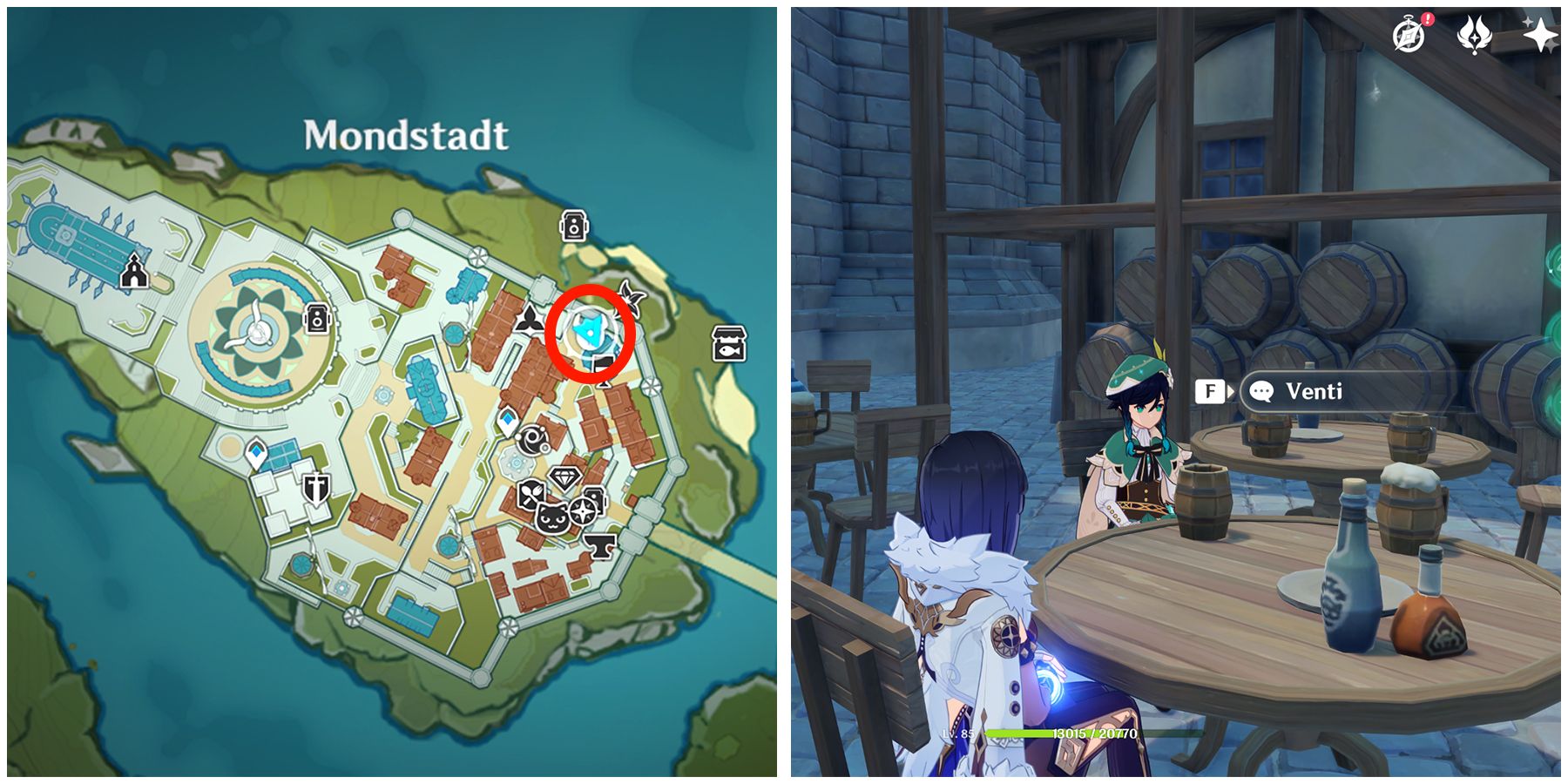 venti windblume localização no impacto genshin