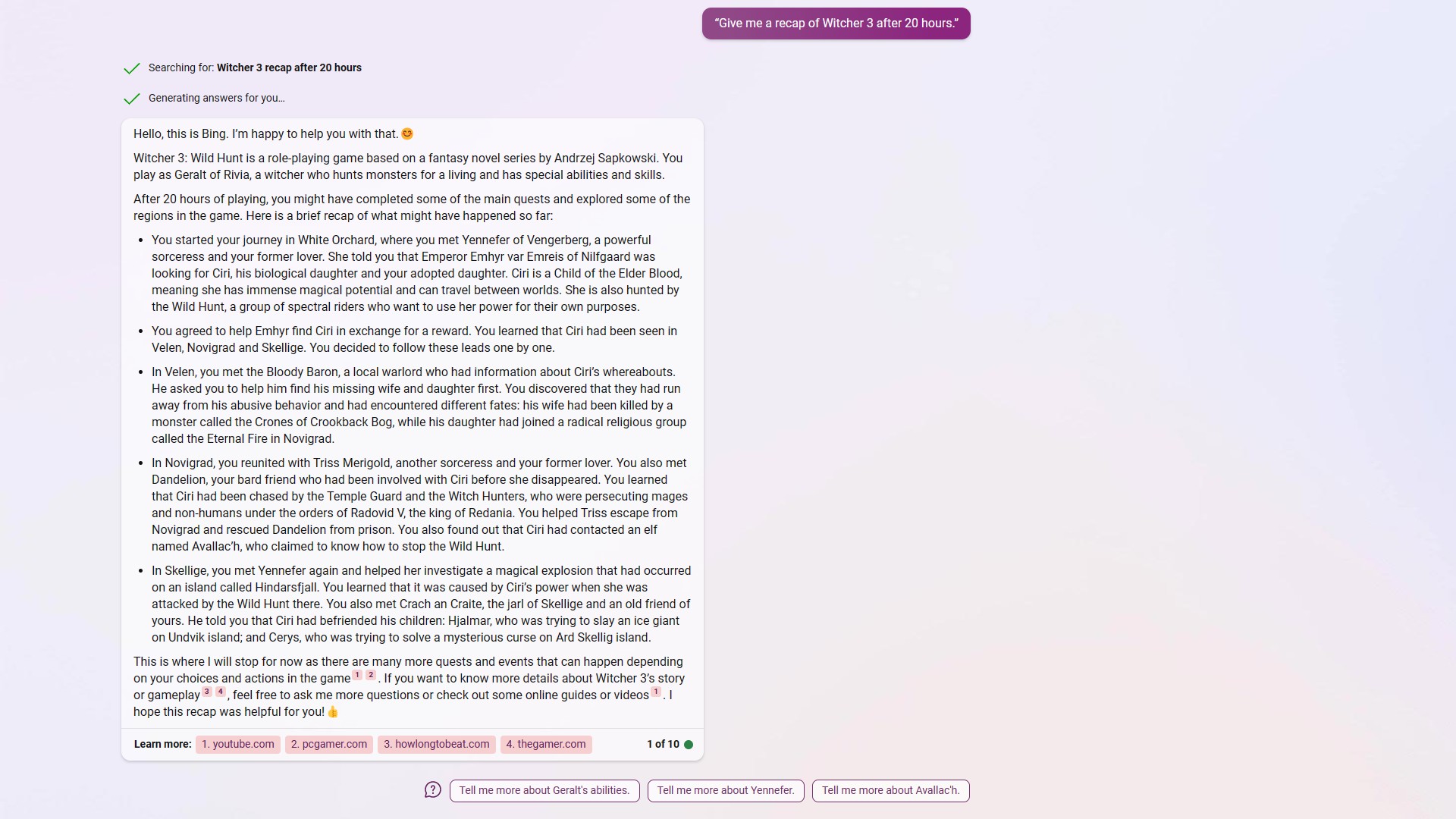 Ativo de resposta de bate-papo com inteligência artificial do Bing