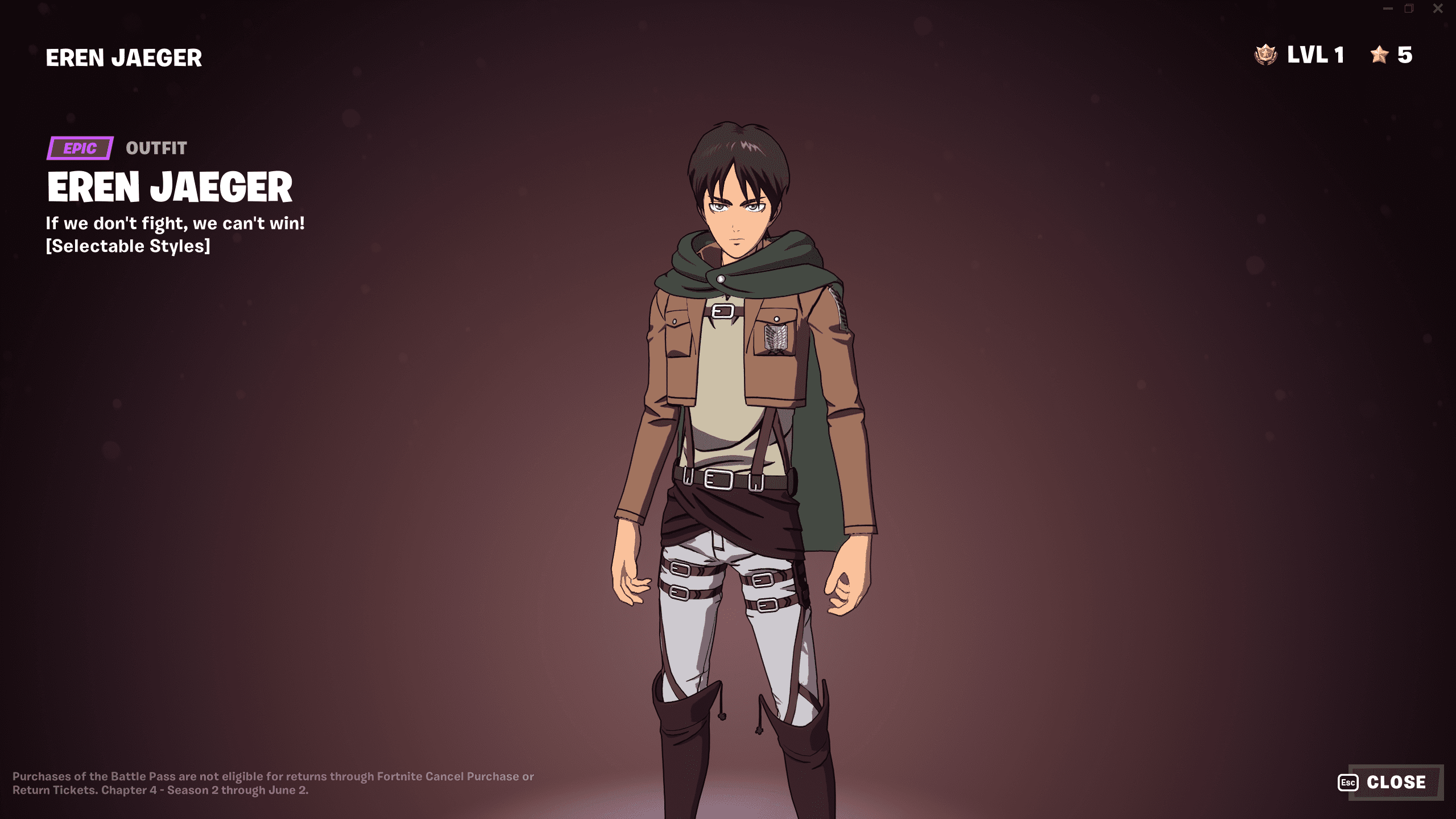Eren Attack on Titan Fortnite Capítulo 4 Temporada 2 Eren Attack on Titan Fortnite Capítulo 4 Temporada 2