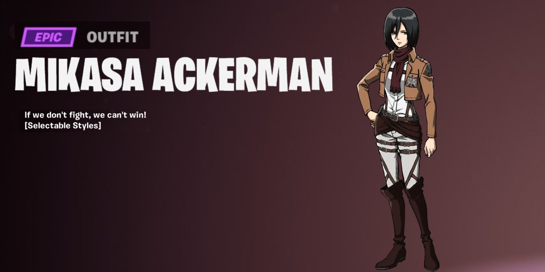 mikasa attack on titan fortnite