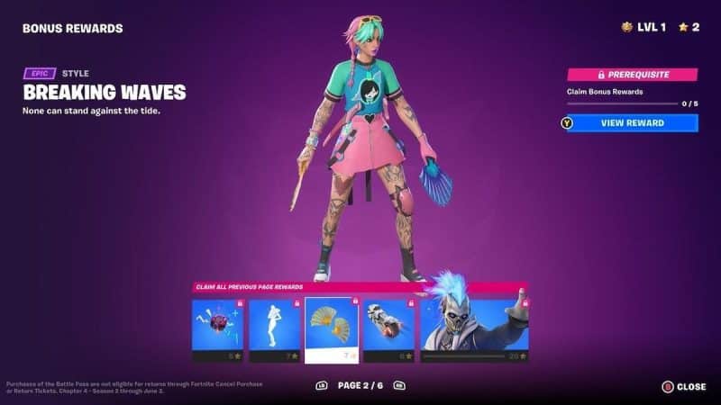 Fortnite Capítulo 4 Temporada 2 Passe de Batalha
