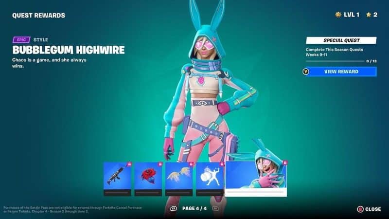 Fortnite Capítulo 4 Temporada 2 Passe de Batalha
