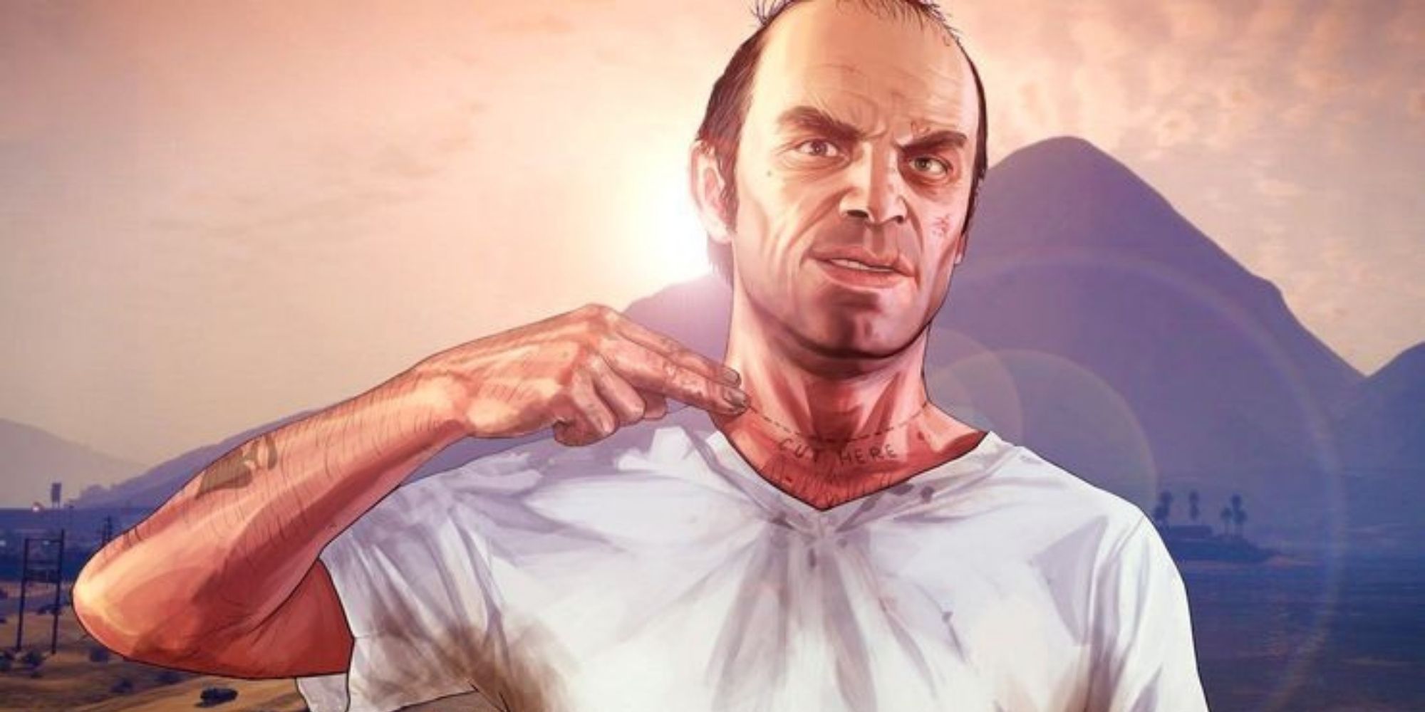 GTAV trevor philips arte fazendo gesto de garganta cortada