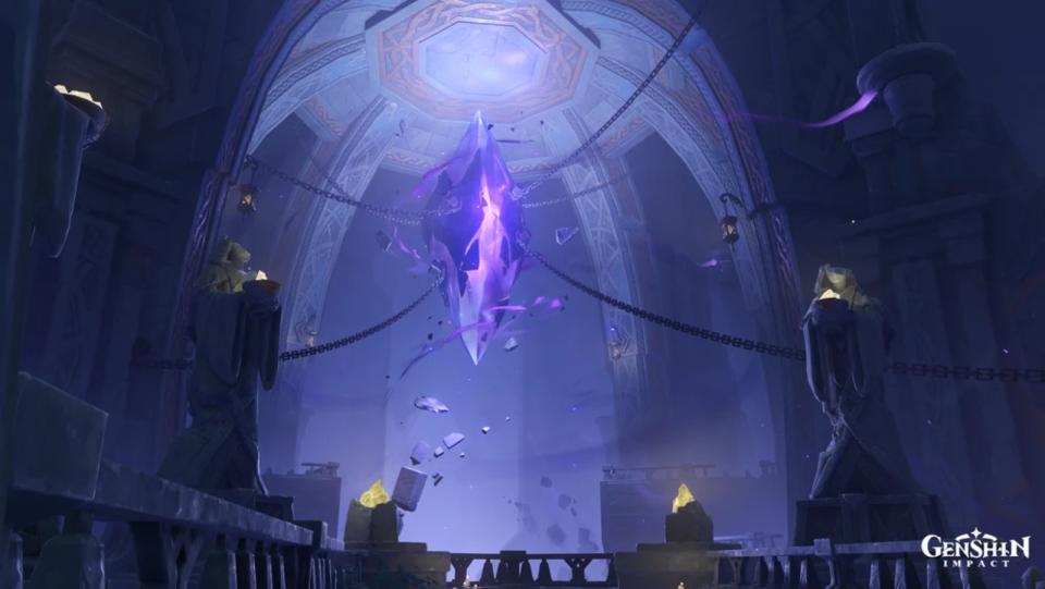 A revelação do Sinner durante o 'Caribert' A missão apenas levanta mais questões sobre a queda de Khaenri'ah e a ascensão da Ordem do Abismo. Quem é essa entidade misteriosa? (Foto: HoYoverse)
