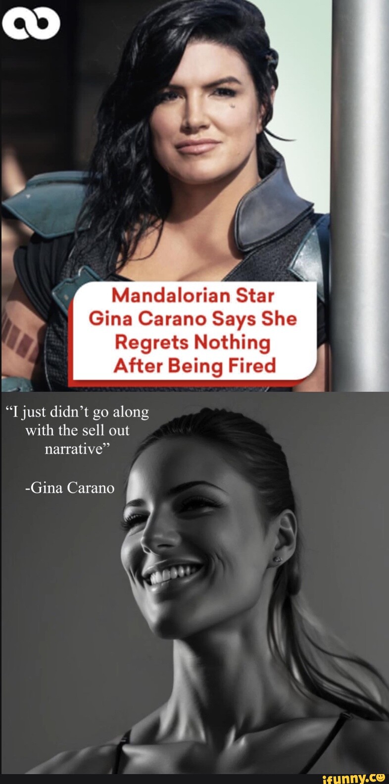 Mandalorian Star Gina Carano diz que não se arrepende de nada depois de ser demitida "T simplesmente não concordou com a narrativa vendida" -Gina Carano