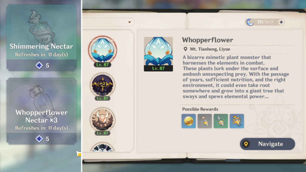 Whopperflower Material para Shenhe em Genshin Impact