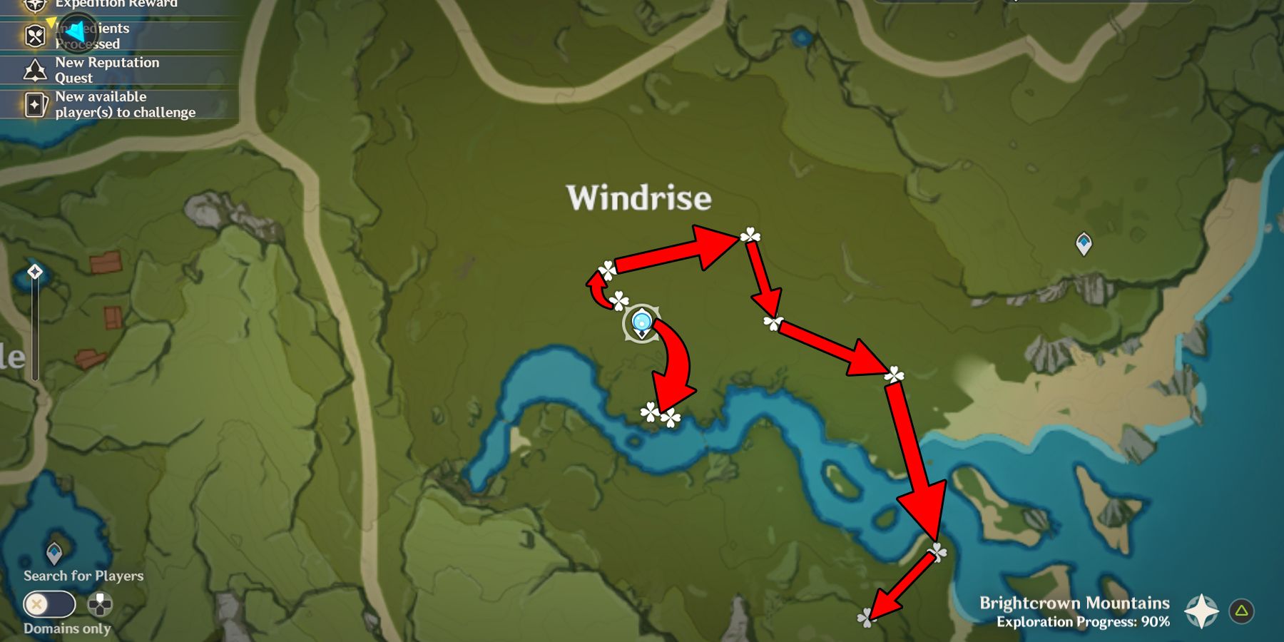 localização do áster do volante de impacto genshin no nascer do vento