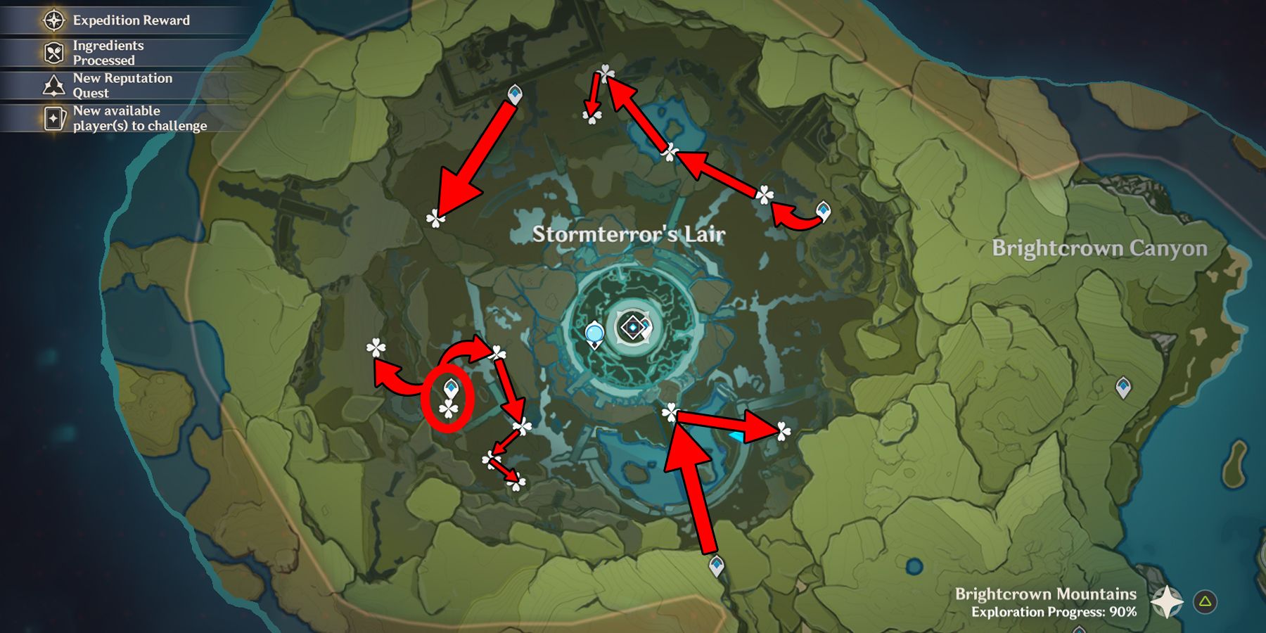 genshin impact windwheel aster localização no covil do stormterror