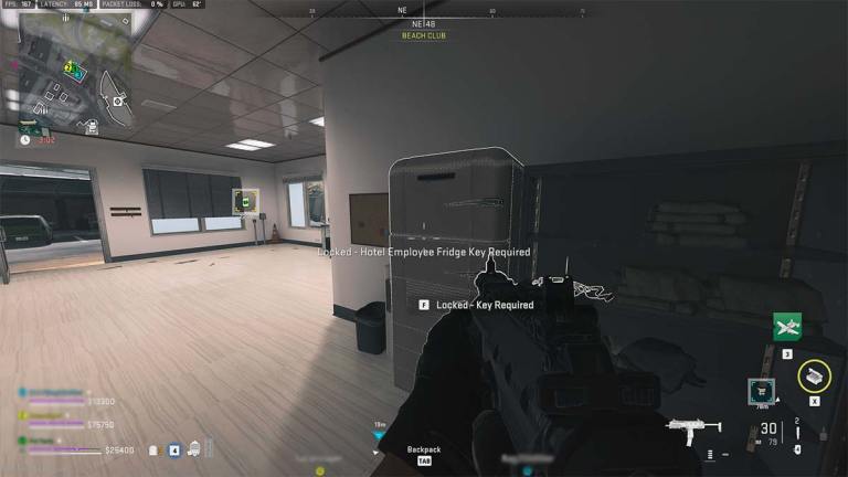 Localização da chave da geladeira do funcionário do hotel DMZ - Warzone 2
