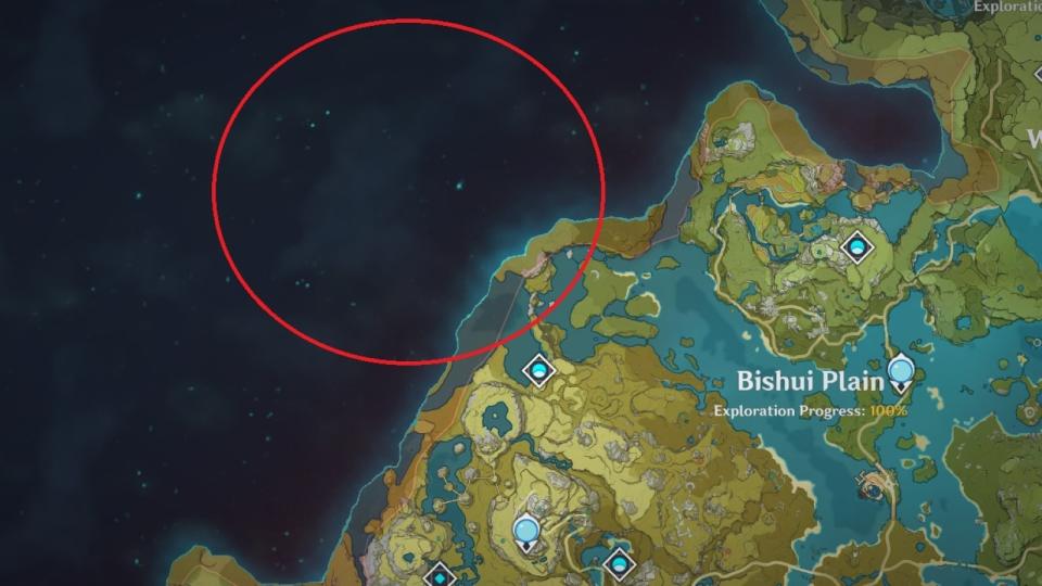 Com base no que sabemos até agora, esta área é aproximadamente onde a Vila Qiaoying deveria estar. (Foto: HoYoverse)