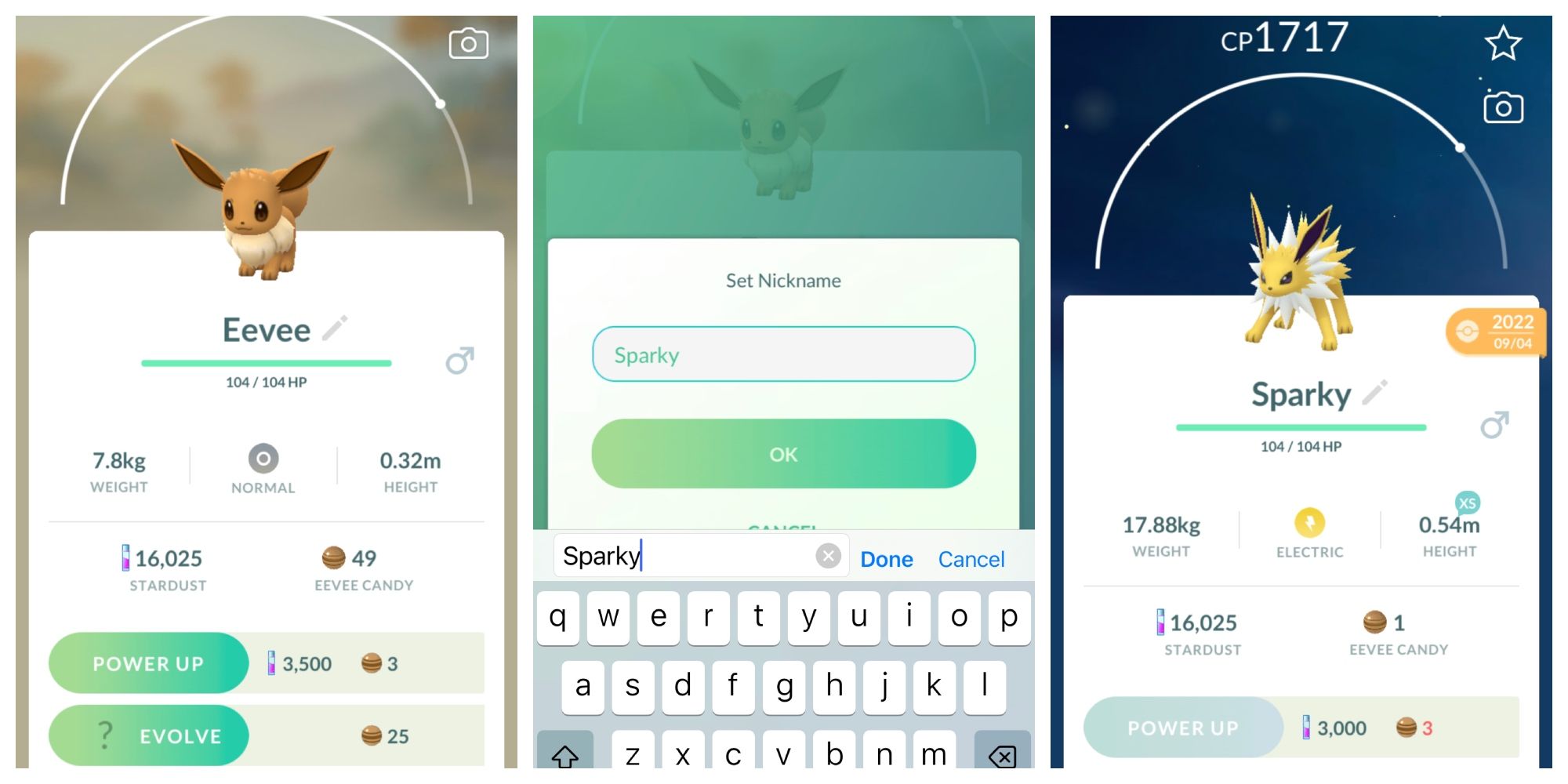 pokemon vai evoluir eevee para jolteon mudança de apelido