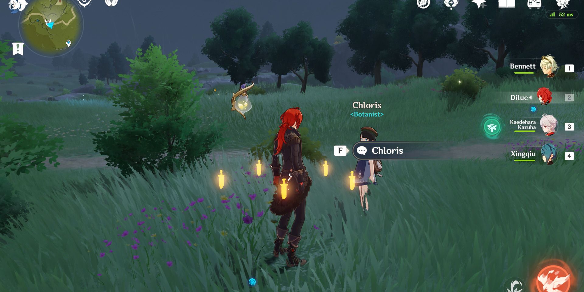Imagem da botânica, Chloris, em Genshin Impact.