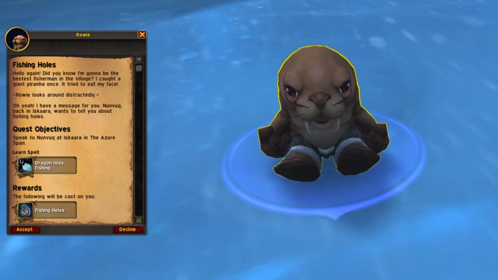 Buracos de pesca Dragonflight Quest