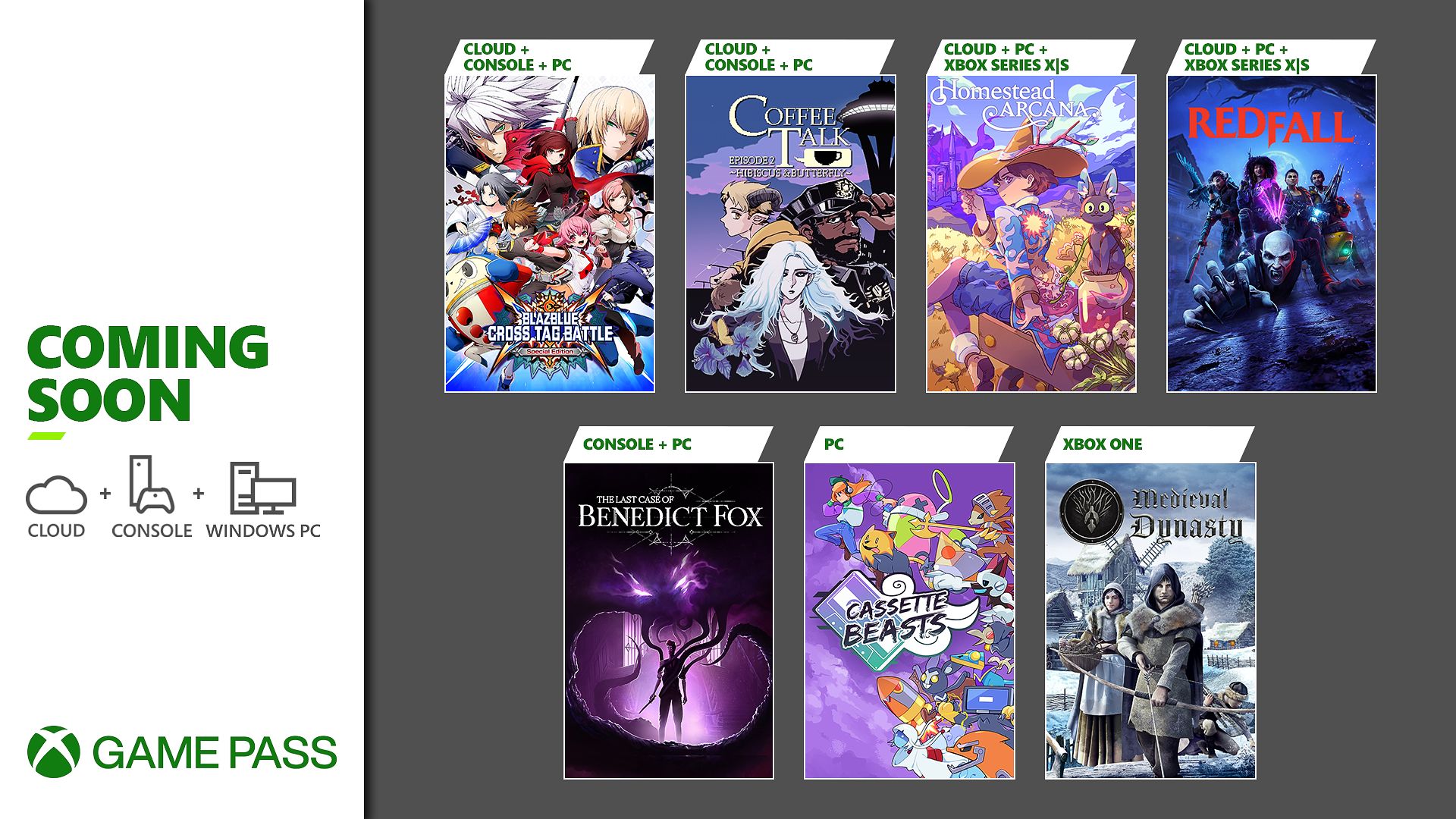 Chegando ao Xbox Game Pass: Redfall, The Last Case of Benedict Fox, BlazBlue: Cross Tag Battle e muito mais