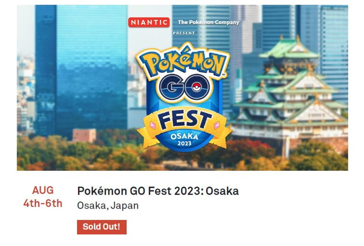 Ingressos Pokemon Go Fest 2023 Osaka esgotados, primeiro evento a oferecer ingressos antecipados
