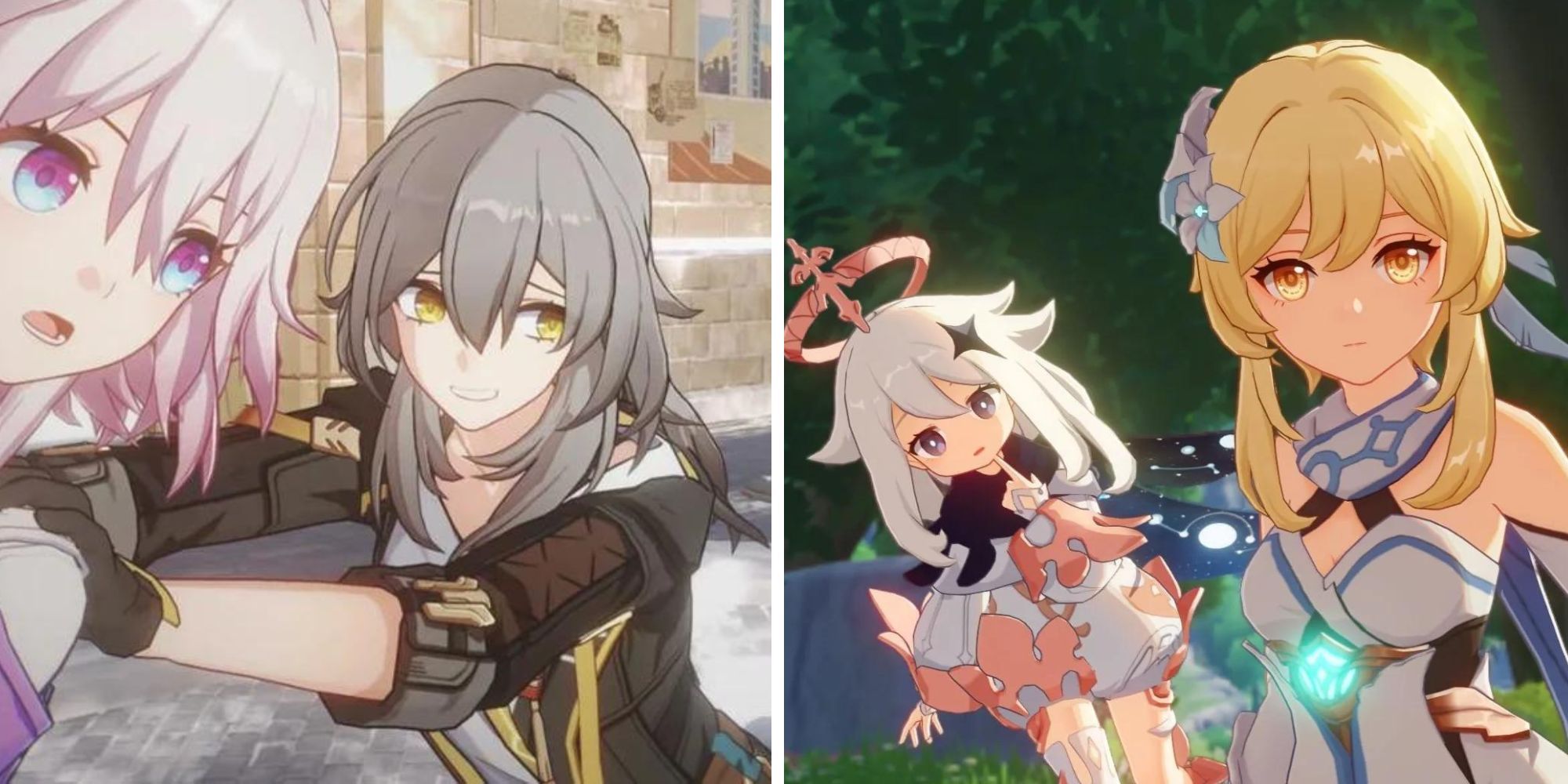 Honkai: Star Rail vs. Genshin Impact: Which Game Is Better? March 7th and Stelle from Honkai: Star Rail and Lumine and Paimon from Genshin Impact