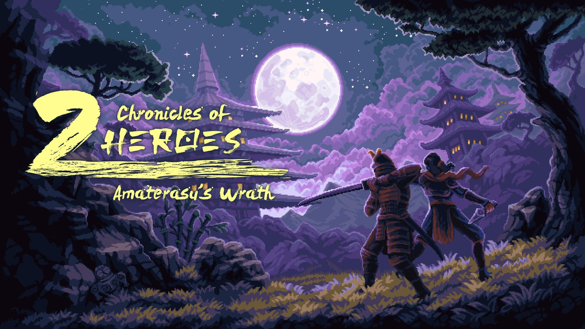 Troque de herói e salve um Japão feudal pixelizado em Chronicles of 2 Heroes