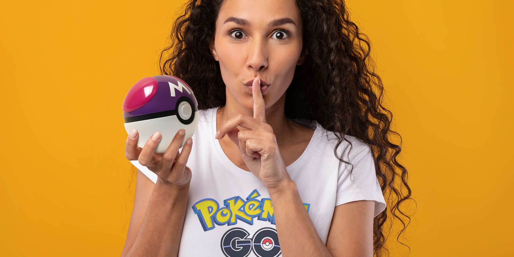 Pokemon GO shushing player holding Master Ball