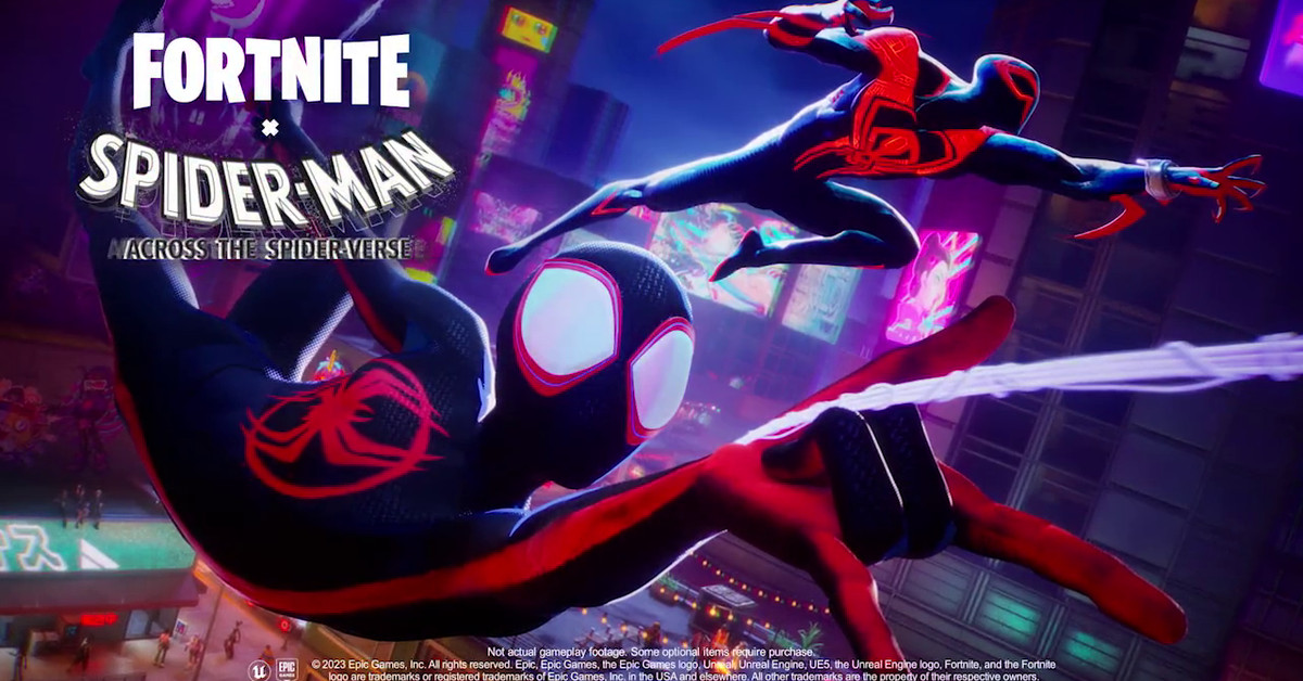 Miles Morales do verso-aranha, Homem-Aranha 2099 chegou ao Fortnite esta semana