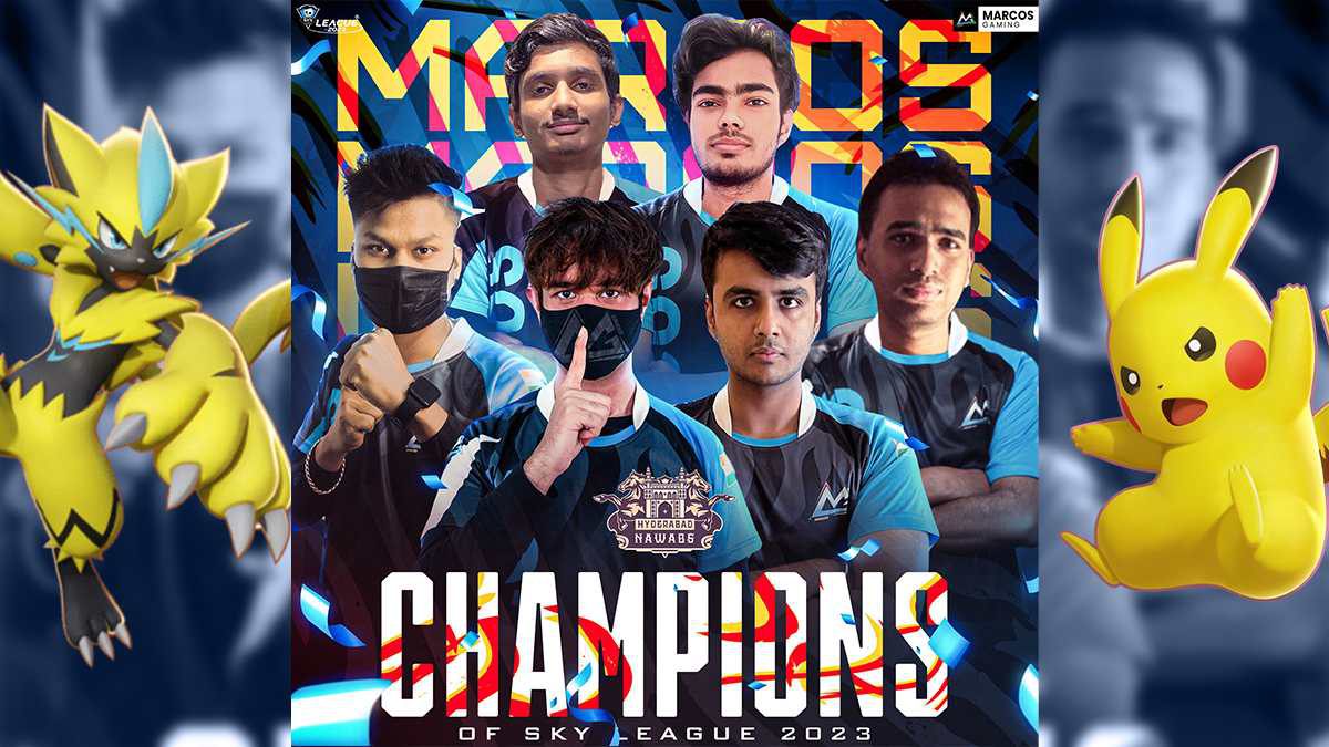 Pokémon da Marcos Gaming Unite Team Hyderabad Nawabs coroados campeões