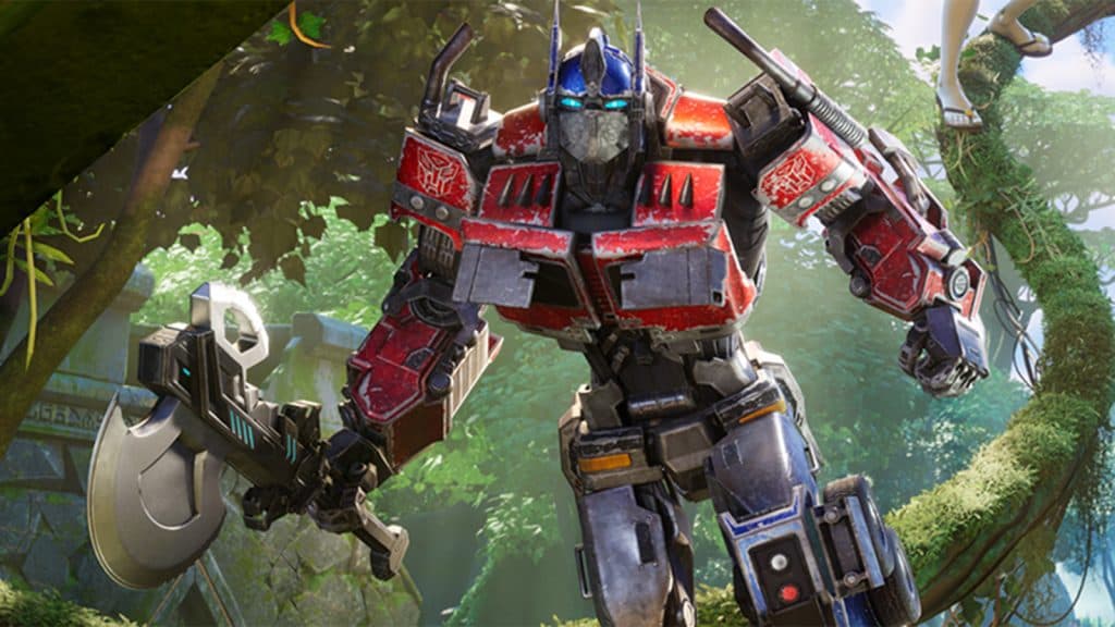 Optimus Prime correndo pela nova ilha Fortnite