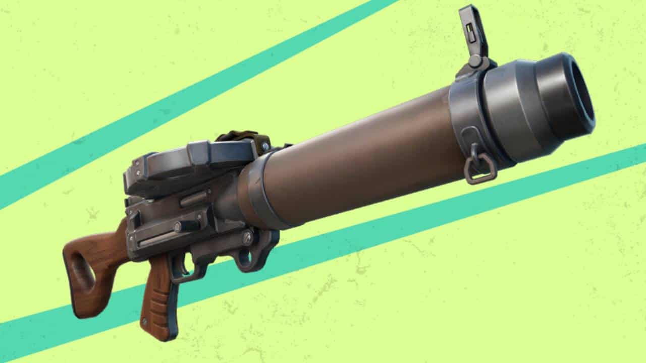 Armas Fortnite: O Rifle Flapjack em um fundo verde.
