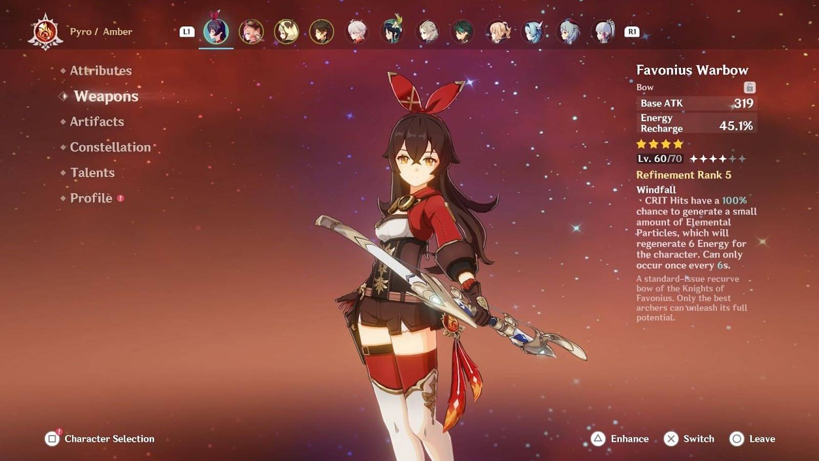 Arma âmbar em Genshin Impact