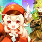 Genshin Impact 3.8: Novas skins, eventos e recompensas limitadas! A cut out of Genshin Impact 3.8's key art featuring Klee smiling and extending her hand, while Collei looks at Klee with a surprised expression.