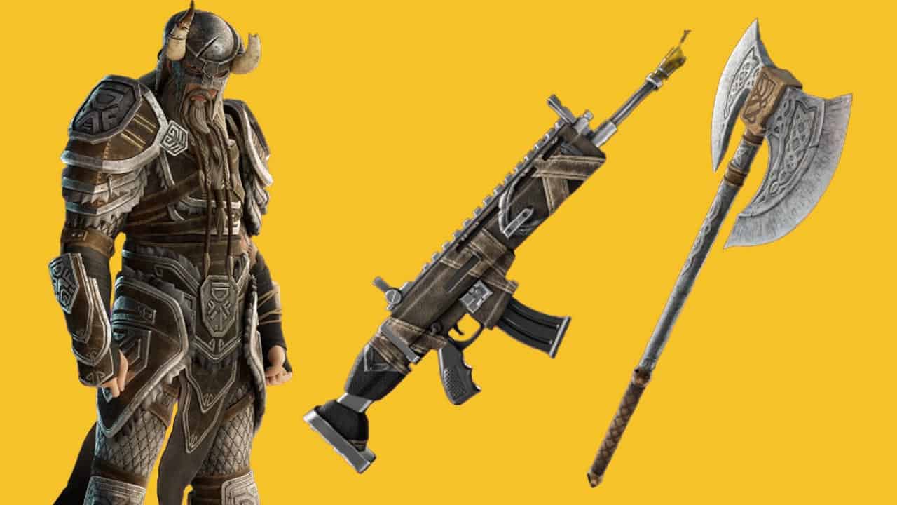 Vazamento de Fortnite x Elder Scrolls revela skins épicas de inspiração nórdica