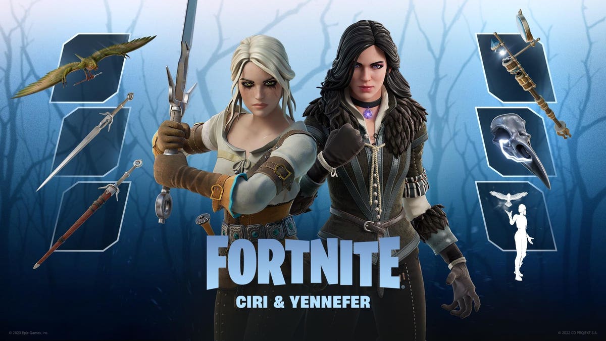 Aqui estão as novas skins Ciri e Yennefer 'Witcher' de Fortnite
