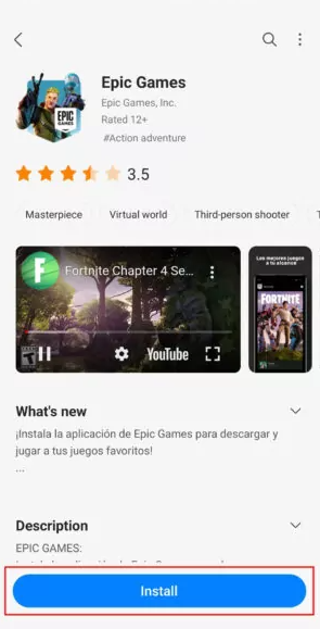 Como instalar o Fortnite da Samsung Galaxy Store