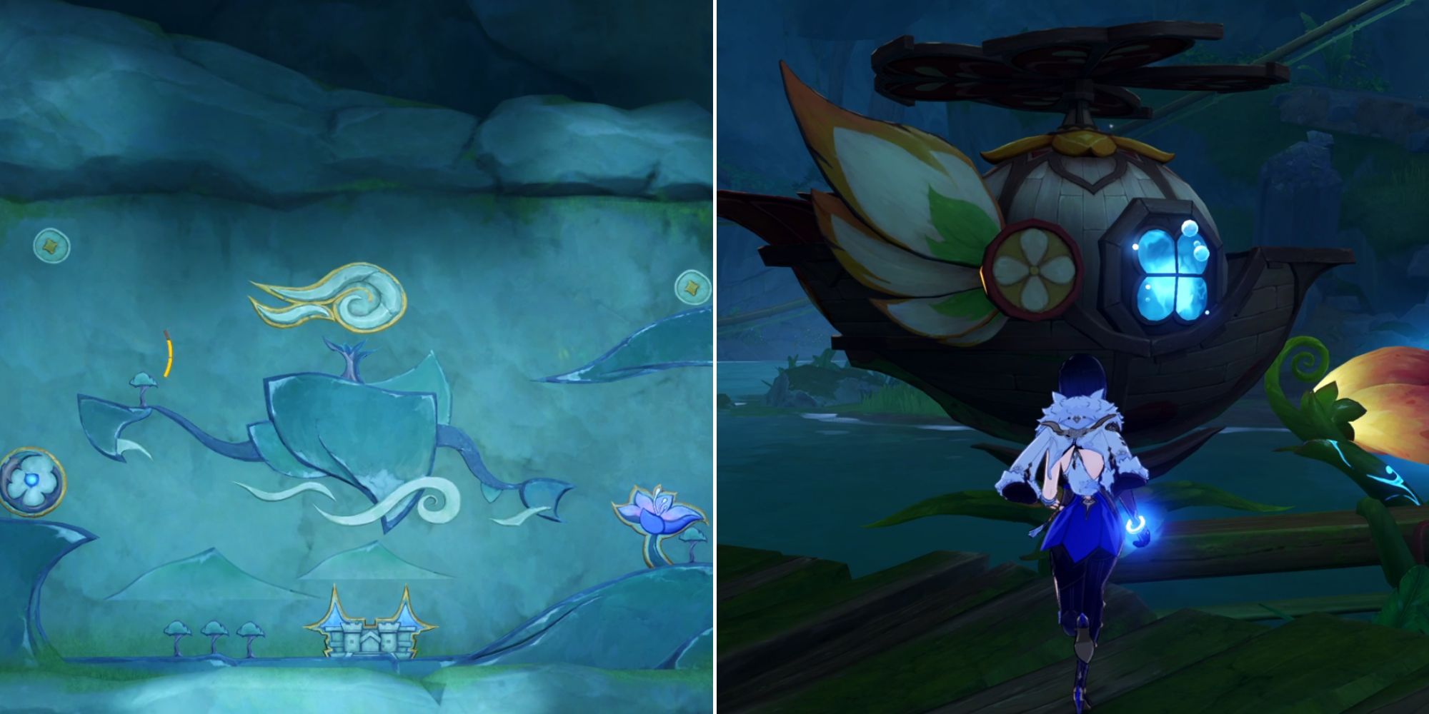Como consertar o mural da caverna em Veluriyam Mirage em Genshin Impact