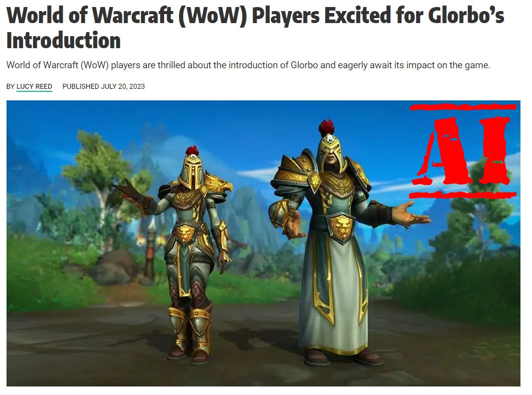 Glorbo não está chegando ao WoW, mas o impacto da IA ​​já está aqui