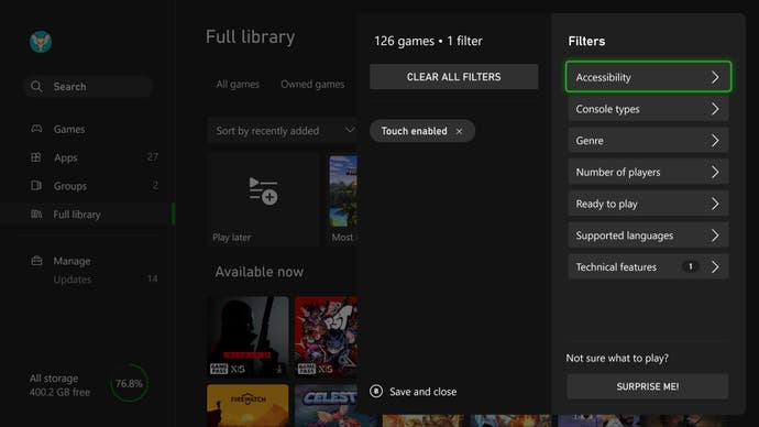 Filtragem e classificação aprimoradas para jogos e aplicativos do Xbox