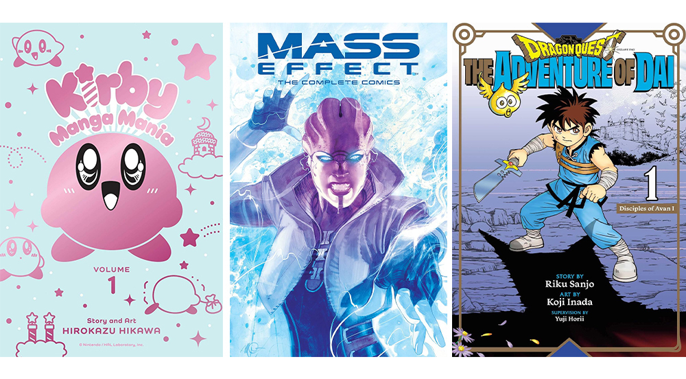 Kirby Mangá Mania Vol. 1, Mass Effect: Os Quadrinhos Completos, Dragon Quest: A Aventura de Dai Vol. 1