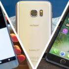 Em 2016: Os telefones cult do Vine, Pokémon Go e Snapchat! Google Pixel XL, Samsung Galaxy S7, and iPhone 7 Plus in a composite image