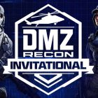 Call of Duty Mobile: um torneio DMZ de US$ 50.000 que eletriza os jogadores. Image of Call of Duty Mobile characters standing next to DMZ Recon Invitational logo on a dark blue background