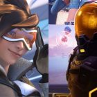 Man holding hand up with burger inside