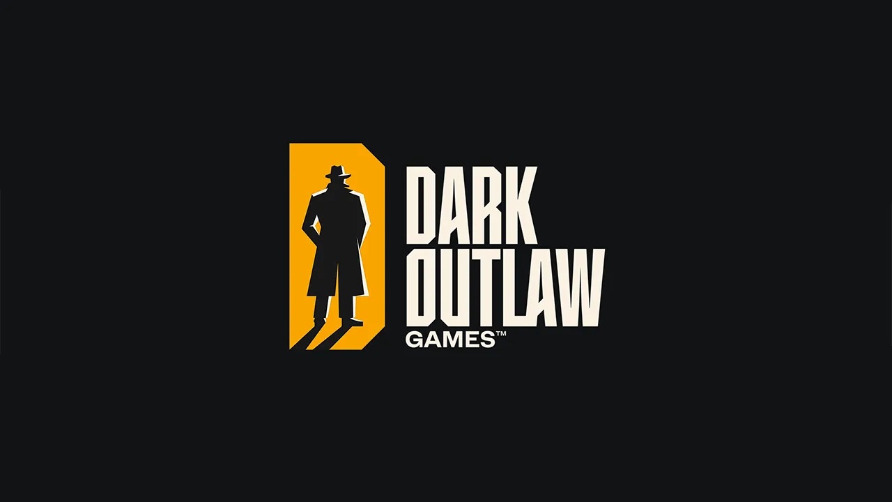 The logo for Dark Outlaw Games features a silhouette of a person in a hat and coat next to the text against a black background.