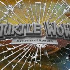 Turtle WoW logo banner, on a shattered glass background