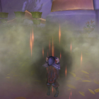 A rogue crying in a smoke cloud in World of Warcraft: Midnight.